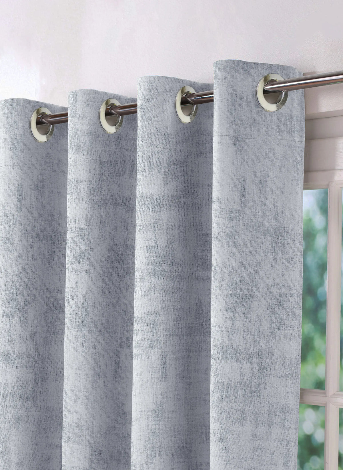 Bling Rustic Vibe Blackout Curtains | 100% Cotton | Mint Blue | Set of 2