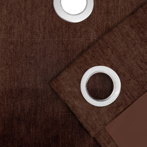 Arezzo Plain Blackout Curtains | Woody Brown | Set of 2