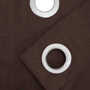 Arezzo Plain Blackout Curtains | Soft Heavy Fabric & Total Light Block | Crater Brown | Set of 2 | Fully Customizable