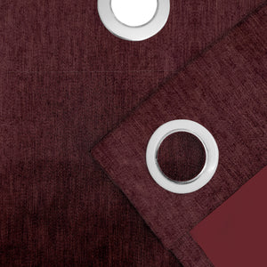 Arezzo Plain Blackout Curtains | Soft Heavy Fabric & Total Light Block | Maroon | Set of 2 | Fully Customizable