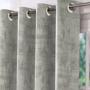 Bling Rustic Vibe Blackout Curtains | 100% Cotton | Gray | Set of 2