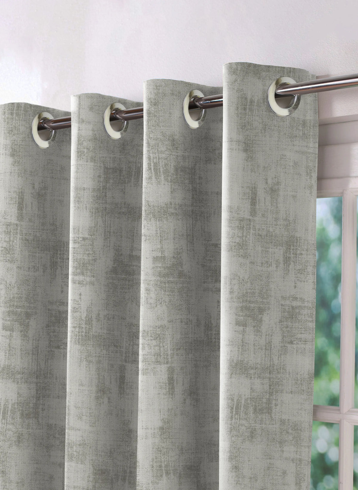 Bling Rustic Vibe Blackout Curtains | 100% Cotton | Gray | Set of 2