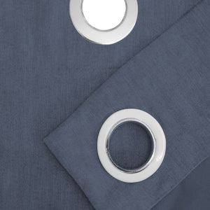 Arezzo Plain Blackout Curtains | Soft Heavy Fabric & Total Light Block | Denim Blue | Set of 2 | Fully Customizable