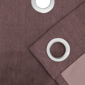 Arezzo Plain Blackout Curtains | Soft Heavy Fabric & Total Light Block | Mauve | Set of 2 | Fully Customizable
