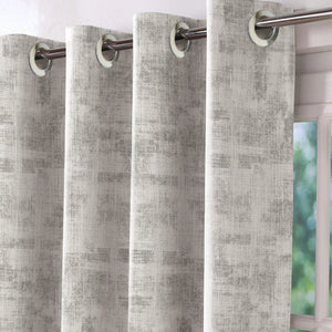 Bling Rustic Vibe Blackout Curtains | 100% Cotton | Cream | Set of 2