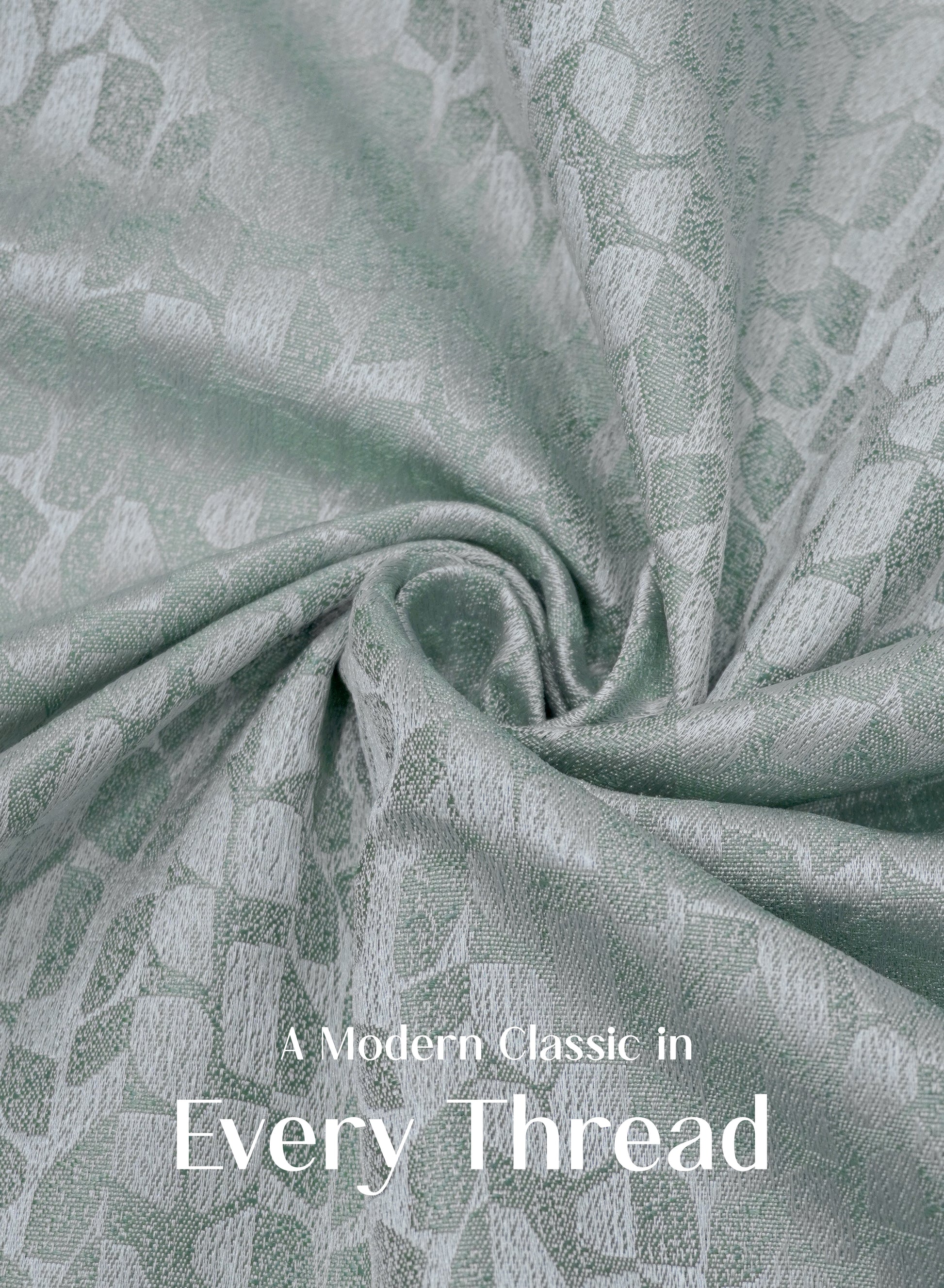 Eudora Jacquard Room Darkening Curtains | Pebble Jacquard Weave | Seafoam Green | Set of 2 | Fully Customizable