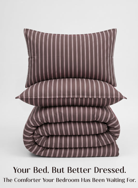 Crayonic™ 5-Piece AC Comforter Set | Signature Designer Comforter Set | Merlot