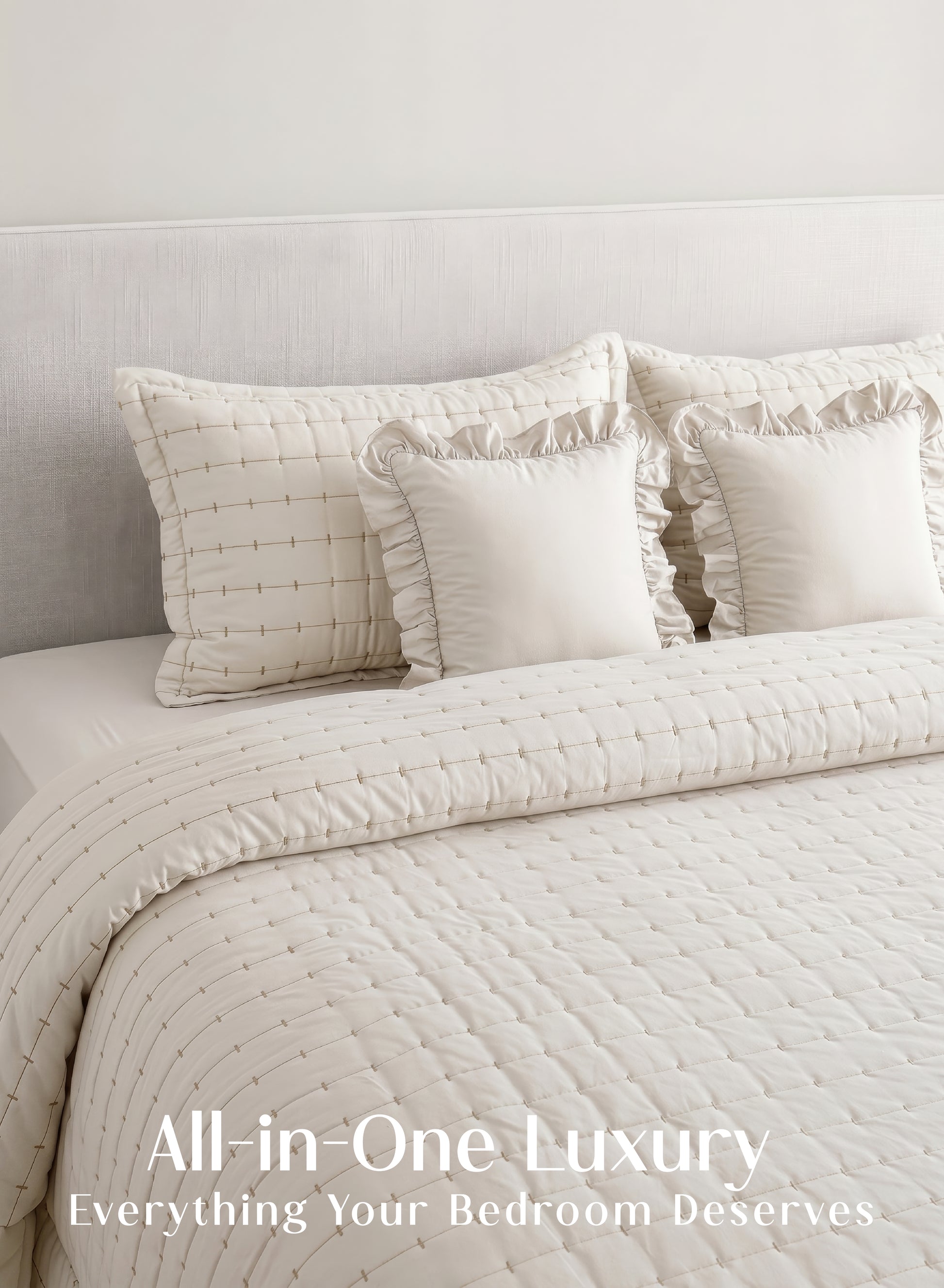 Home Crayons CloudTouch™ 5-Piece AC Comforter Set | 33% Oversized | Includes 2 Pillow & 2 Cushion Covers | Morning Glory