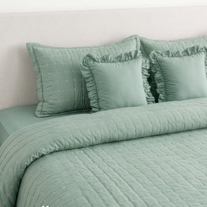 Home Crayons CloudTouch™ 5-Piece AC Comforter Set | 33% Oversized | Includes 2 Pillow & 2 Cushion Covers | Matcha Milk