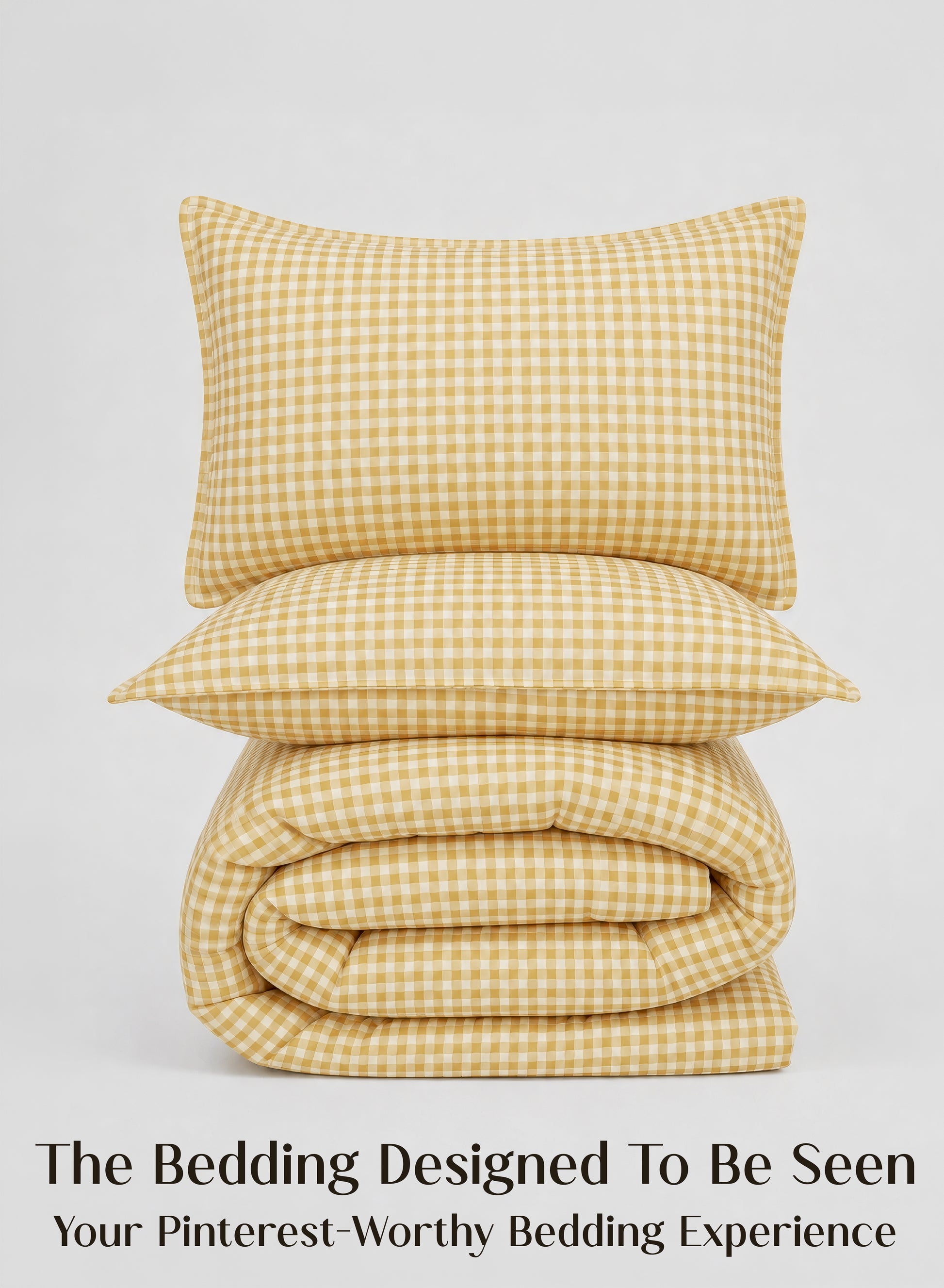 Crayonic™ 8-Piece AC Bedding Set | Signature Designer Bedding for AC Rooms | Sunlit Gingham
