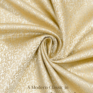 Eudora Jacquard Blackout Curtains | European Jacquard Weave & Total Light Block | Champagne Gold | Set of 2 | Fully Customizable