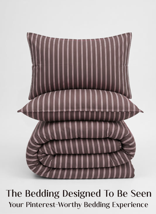 Crayonic™ 8-Piece AC Bedding Set | Signature Designer Bedding for AC Rooms | Merlot