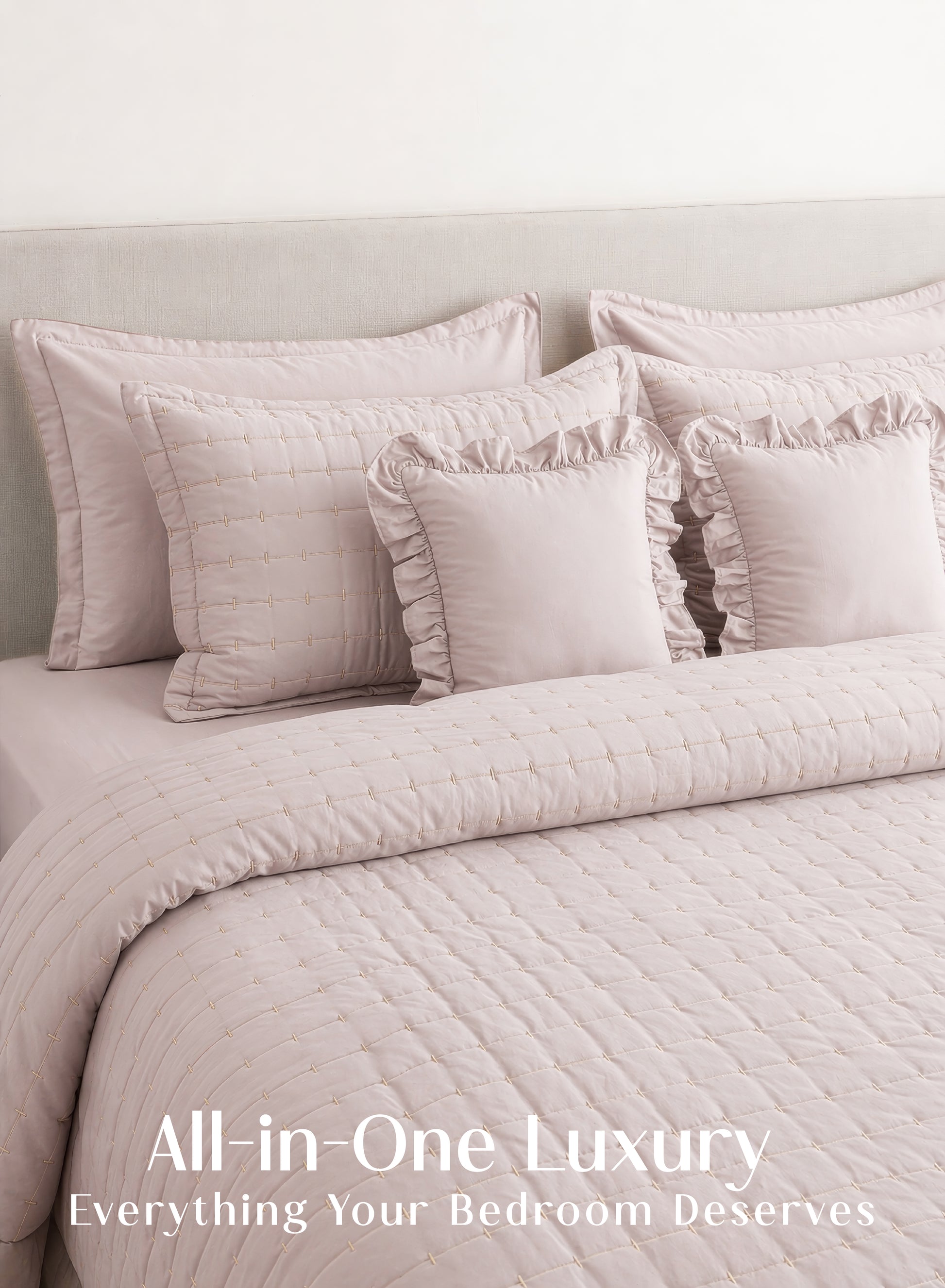 Home Crayons CloudTouch™ 8-Piece AC Bedding Set | Complete Bedroom Upgrade in One Set | Sakura Blush