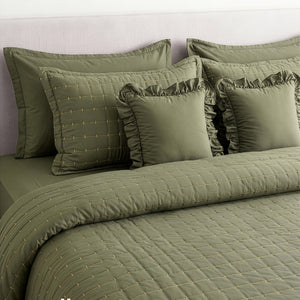 Home Crayons CloudTouch™ 8-Piece AC Bedding Set | Complete Bedroom Upgrade in One Set | Olive Grove
