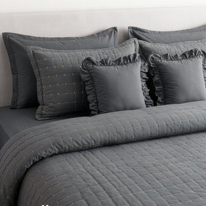 Home Crayons CloudTouch™ 8-Piece AC Bedding Set | Complete Bedroom Upgrade in One Set | Pebble Gray