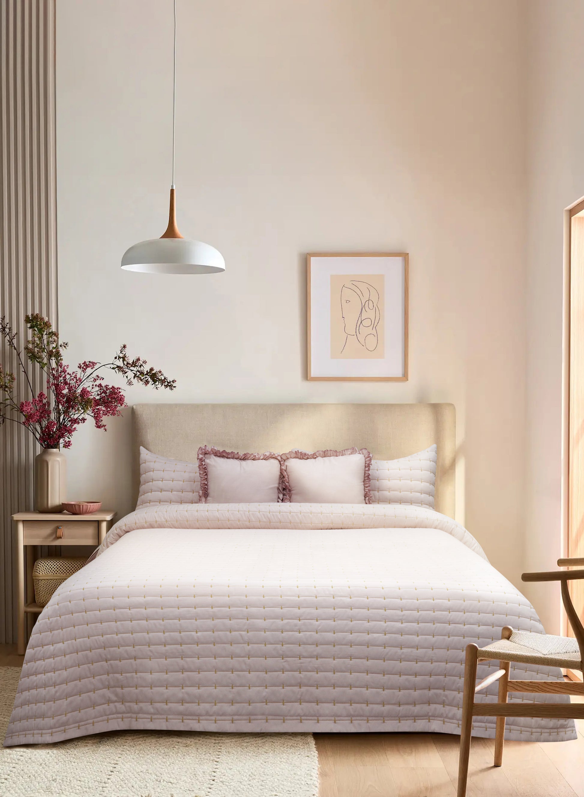Home Crayons CloudTouch™ Comforter Set | All-Season | 33% Oversized | Includes 2 Pillow Covers & 2 Cushion Covers | Sakura Blush