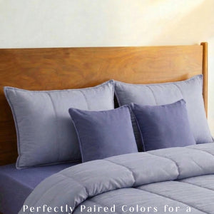 Home Crayons Cocoon AC Comforter Set | 5-Piece Designer Bed Set for Modern Homes | Lavender Haze