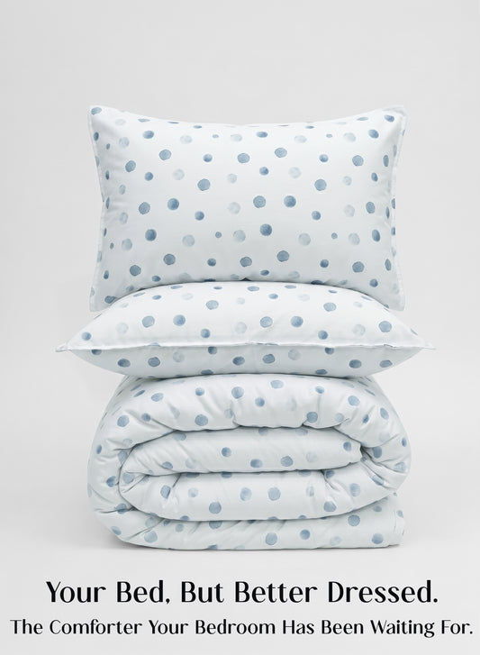Crayonic™ 5-Piece AC Comforter Set | Signature Designer Comforter Set | Bluebell