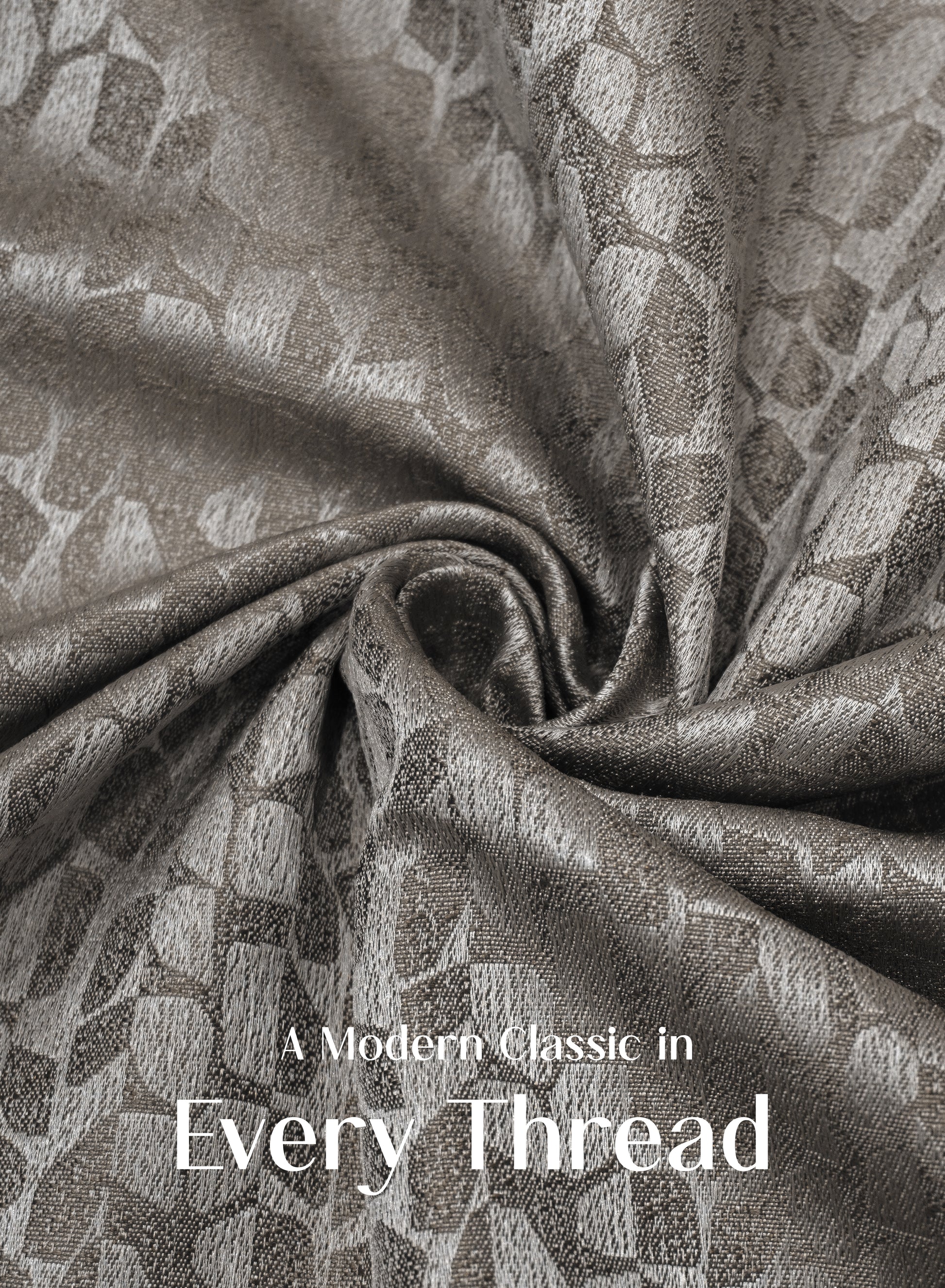 Eudora Jacquard Room Darkening Curtains | Pebble Jacquard Weave | Café Dusk | Set of 2 | Fully Customizable