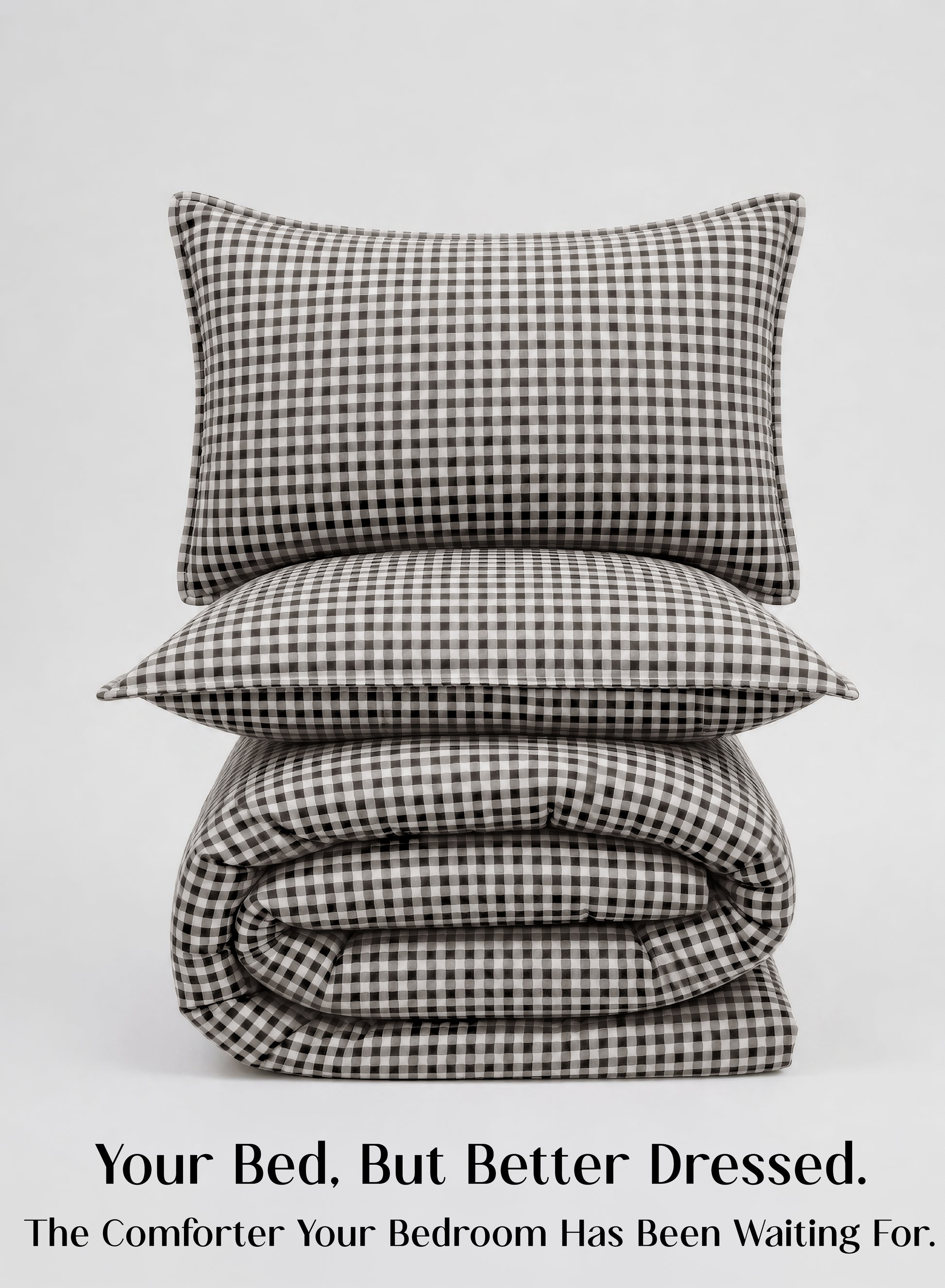 Crayonic™ 5-Piece AC Comforter Set | Signature Designer Comforter Set | Midnight Gingham