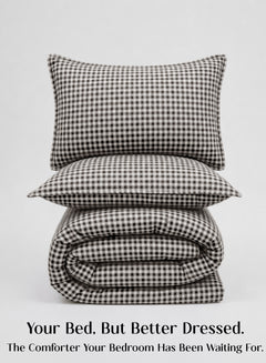 Crayonic™ 5-Piece AC Comforter Set | Signature Designer Comforter Set | Midnight Gingham