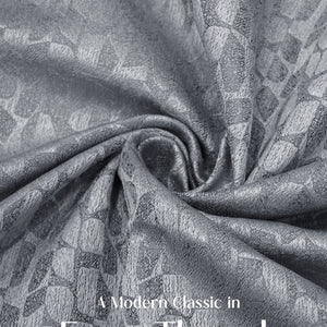 Eudora Jacquard Room Darkening Curtains | Pebble Jacquard Weave | Dusk Gray | Set of 2 | Fully Customizable
