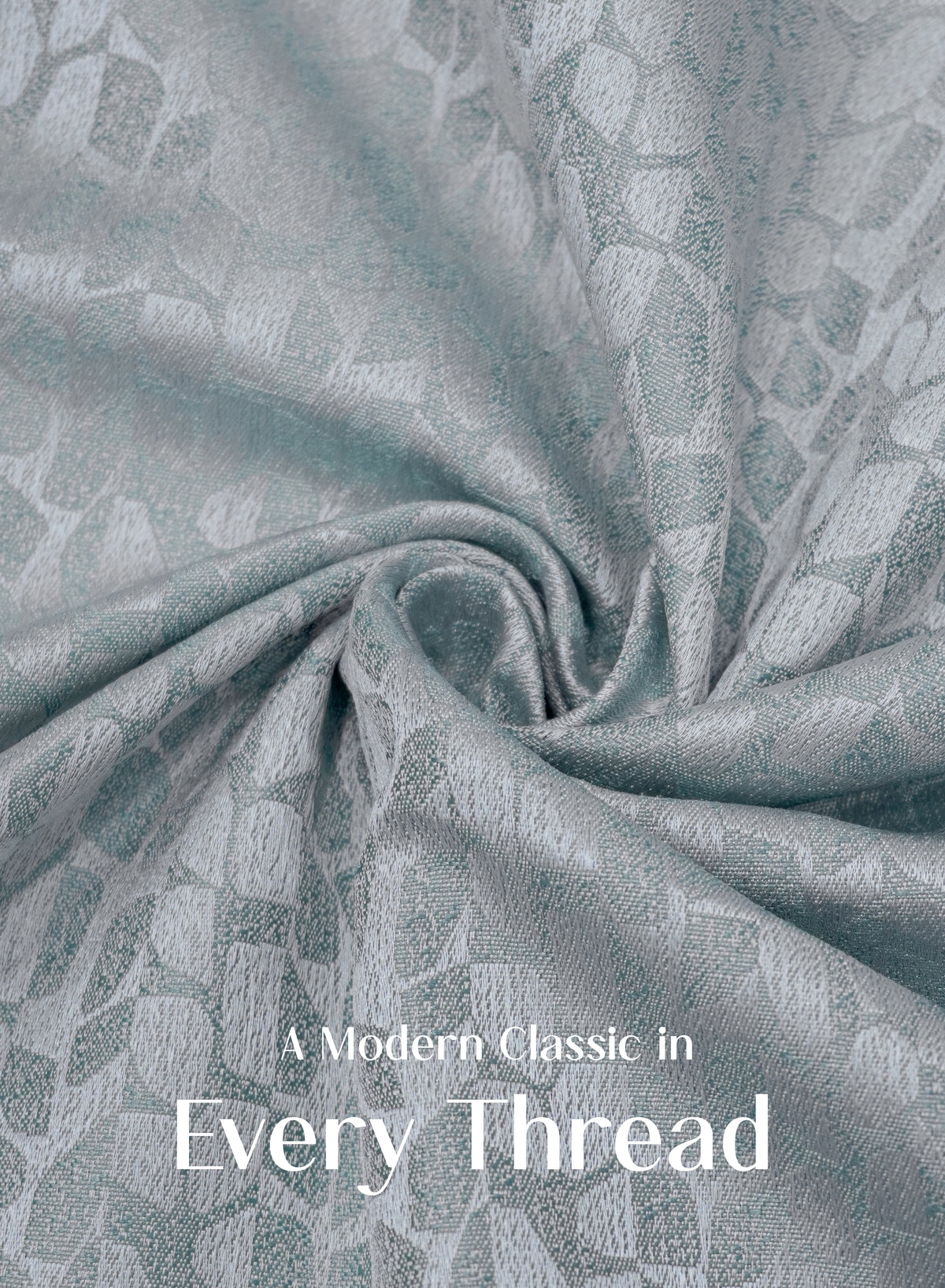 Eudora Jacquard Room Darkening Curtains | Pebble Jacquard Weave | Twilight Aqua | Set of 2 | Fully Customizable