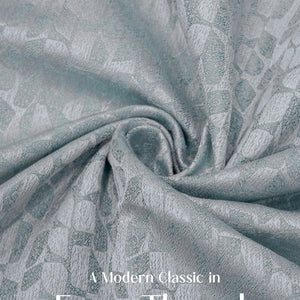 Eudora Jacquard Room Darkening Curtains | Pebble Jacquard Weave | Twilight Aqua | Set of 2 | Fully Customizable