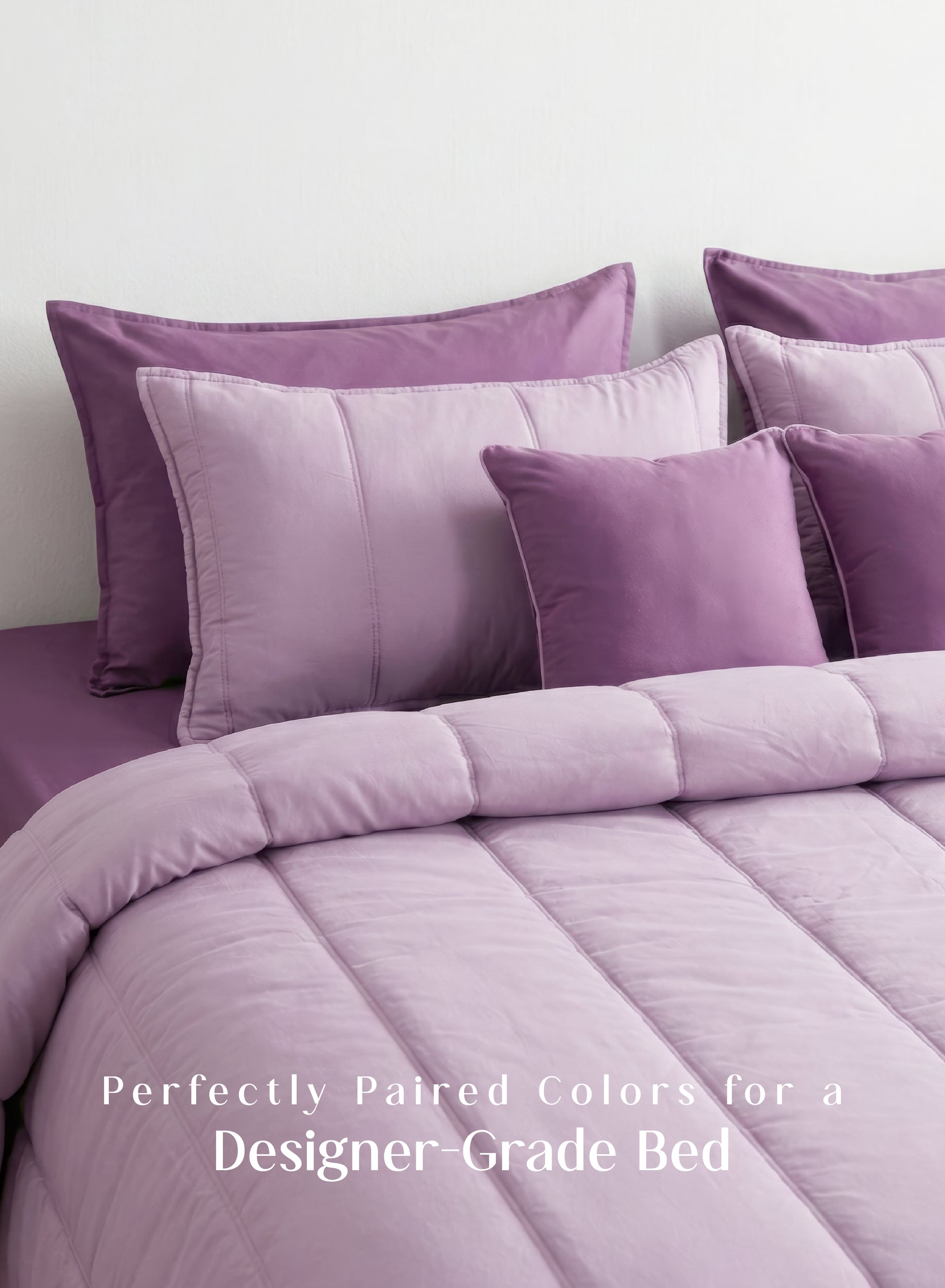 Home Crayons Cocoon 8-Piece AC Bedding Set | Coordinated Comforter, Fitted Sheet & Covers in One Set | Lilac Daisy