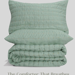 Home Crayons CloudTouch™ Comforter Set | All-Season | 33% Oversized | Includes 2 Pillow Covers & 2 Cushion Covers | Matcha Milk