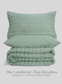 Home Crayons CloudTouch™ Comforter Set | All-Season | 33% Oversized | Includes 2 Pillow Covers & 2 Cushion Covers | Matcha Milk