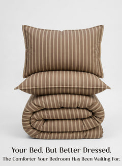 Crayonic™ 5-Piece AC Comforter Set | Signature Designer Comforter Set | Café Mocha