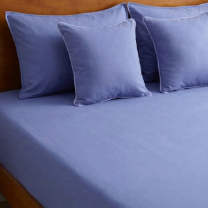 Home Crayons LuxeFit™ Fitted Bedsheet Set | Perfect Fit for Queen & King Mattresses | Persian Indigo