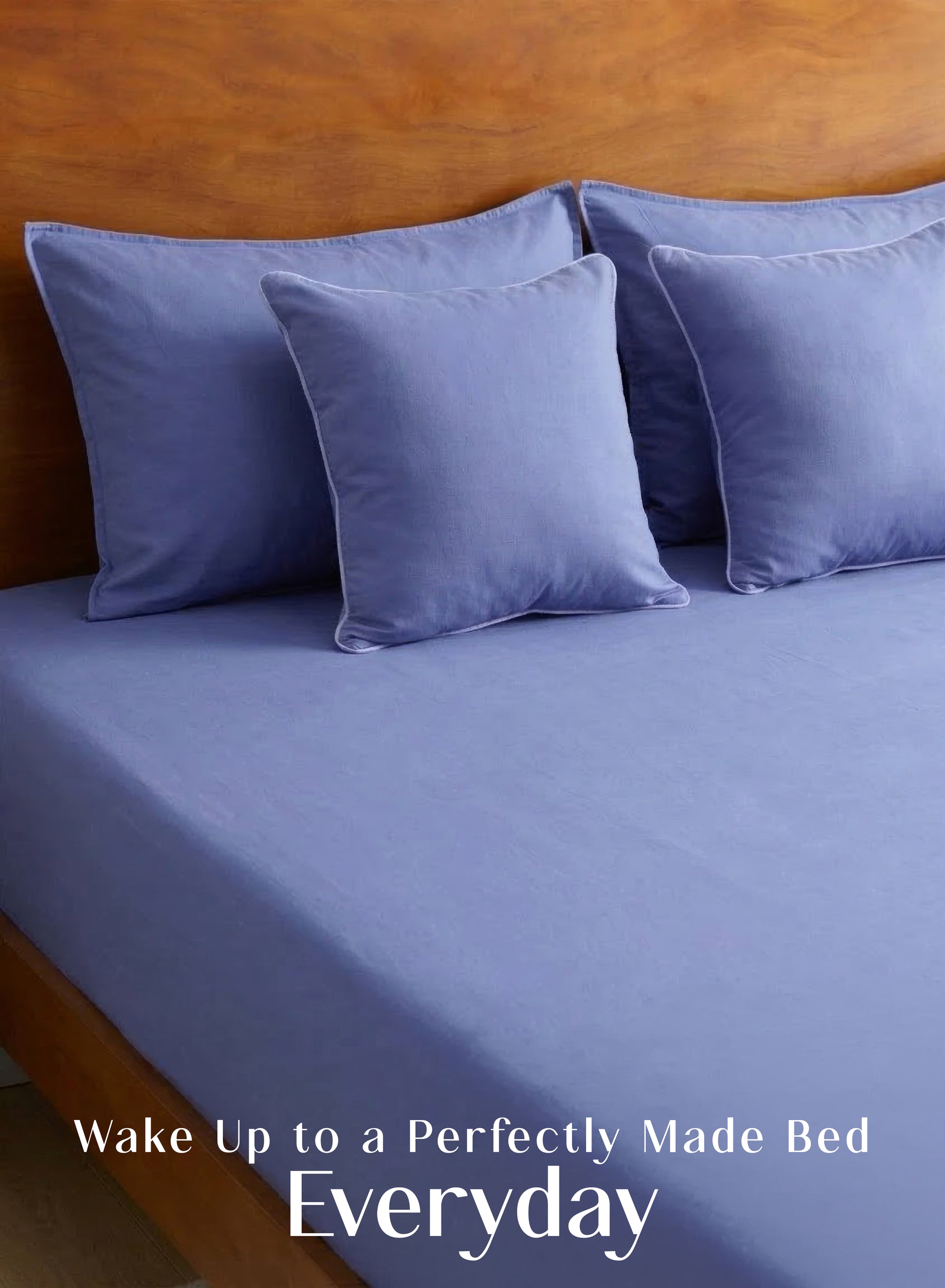 Home Crayons LuxeFit™ Fitted Bedsheet Set | Perfect Fit for Queen & King Mattresses | Persian Indigo