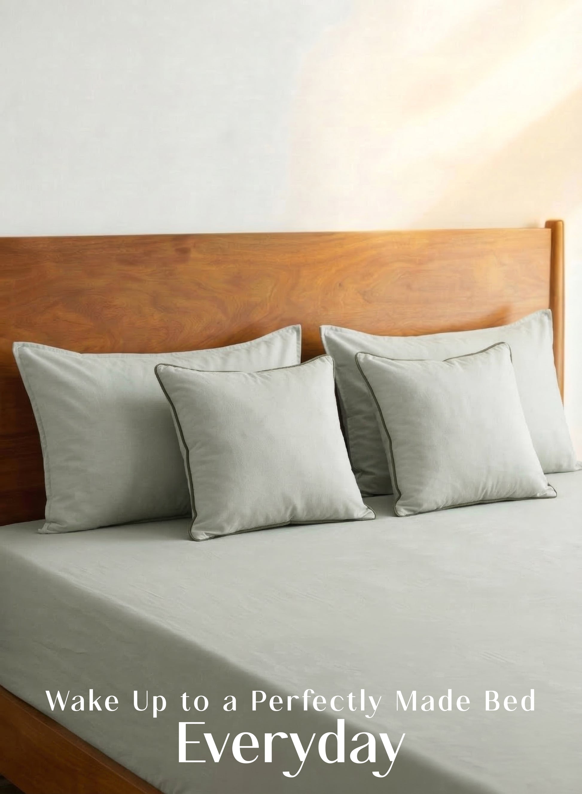 Home Crayons LuxeFit™ Fitted Bedsheet Set | Perfect Fit for Queen & King Mattresses | Pastel Pistachio