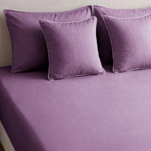 Home Crayons LuxeFit™ Fitted Bedsheet Set | Perfect Fit for Queen & King Mattresses | Matte Plum