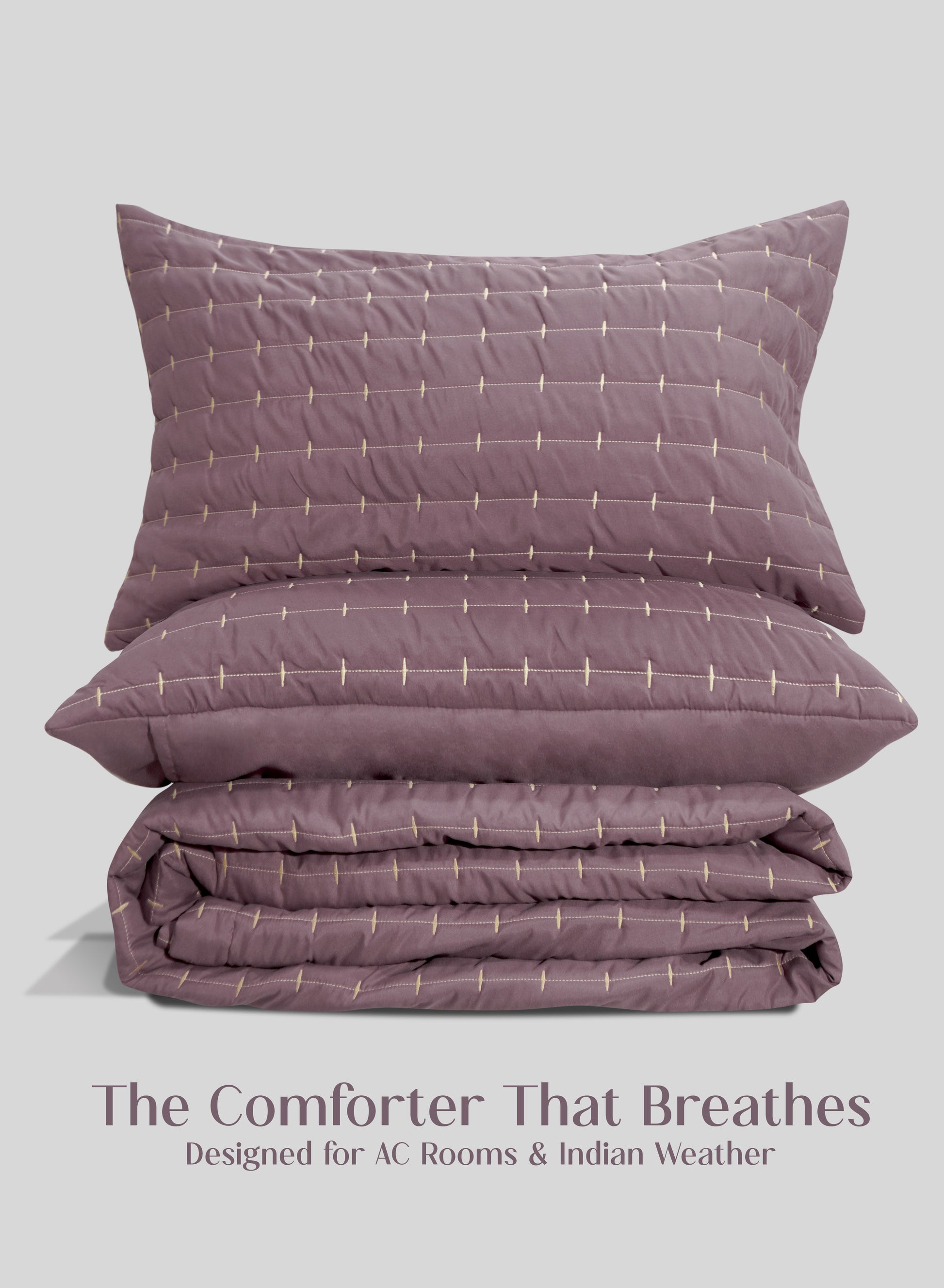 Home Crayons CloudTouch™ Comforter Set | All-Season | 33% Oversized | Includes 2 Pillow Covers & 2 Cushion Covers | Mulberry
