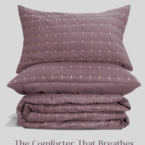 Home Crayons CloudTouch™ Comforter Set | All-Season | 33% Oversized | Includes 2 Pillow Covers & 2 Cushion Covers | Mulberry