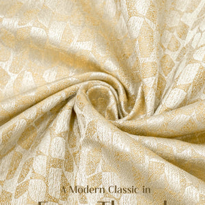 Eudora Jacquard Blackout Curtains | Pebble Jacquard Weave & Total Light Block | Champagne Gold | Set of 2 | Fully Customizable