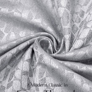 Eudora Jacquard Room Darkening Curtains | Pebble Jacquard Weave | Feather Gray | Set of 2 | Fully Customizable