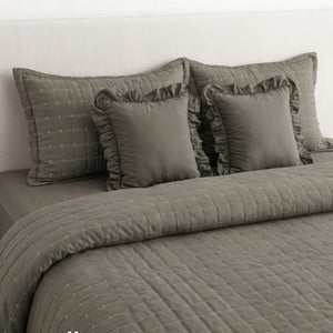 Home Crayons CloudTouch™ 5-Piece AC Comforter Set | 33% Oversized | Includes 2 Pillow & 2 Cushion Covers | Smoked Coffee