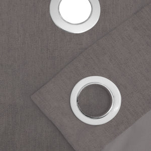 Arezzo Plain Blackout Curtains | Soft Heavy Fabric & Total Light Block | Gray | Set of 2 | Fully Customizable