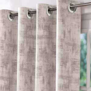 Bling Rustic Vibe Blackout Curtains | 100% Cotton | Dark Beige | Set of 2