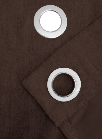 Arezzo Plain Blackout Curtains | Crater Brown | Set of 2