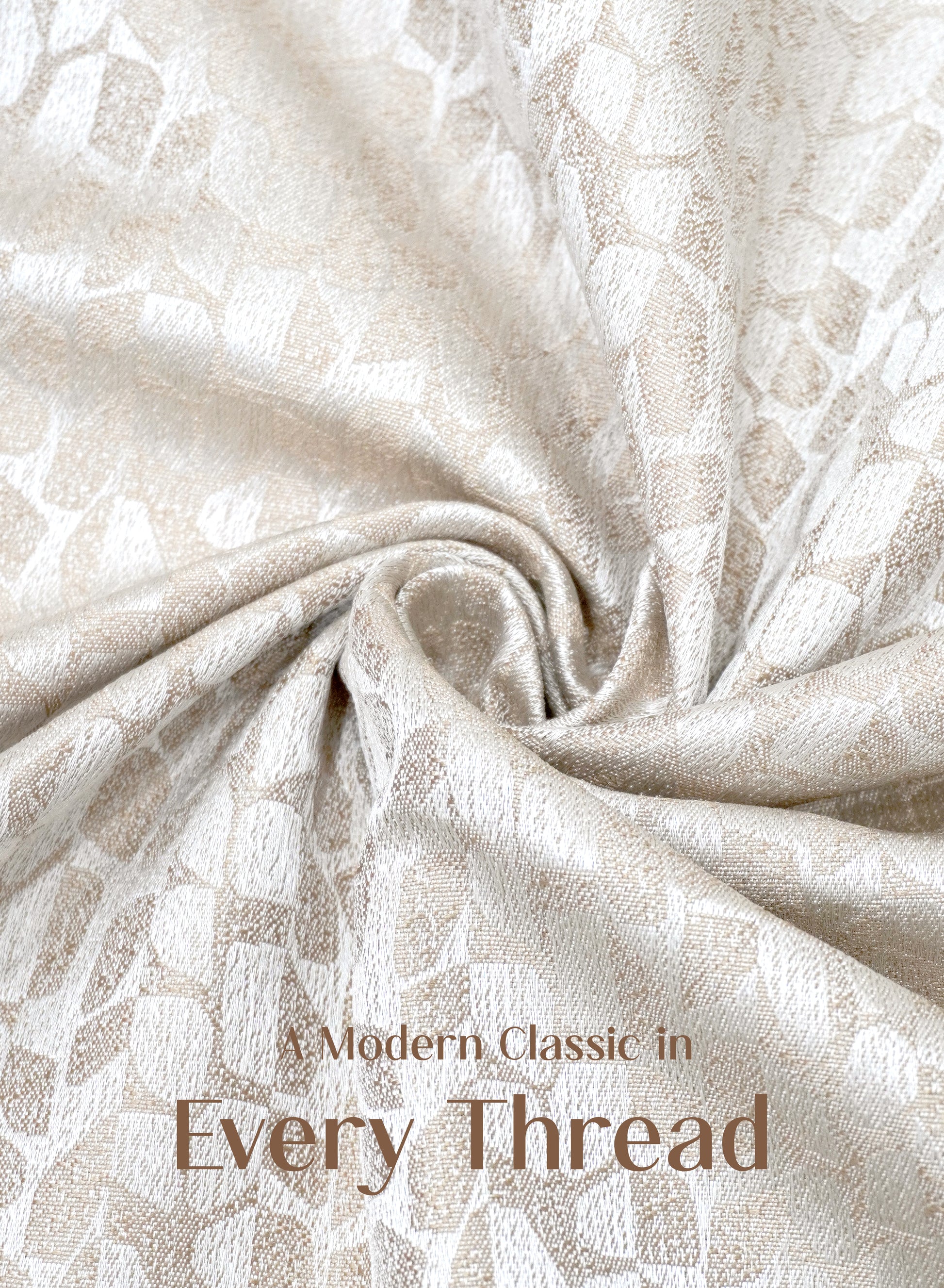 Eudora Jacquard Room Darkening Curtains | Pebble Jacquard Weave | Oatleaf | Set of 2 | Fully Customizable