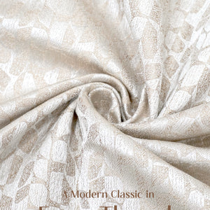 Eudora Jacquard Room Darkening Curtains | Pebble Jacquard Weave | Oatleaf | Set of 2 | Fully Customizable