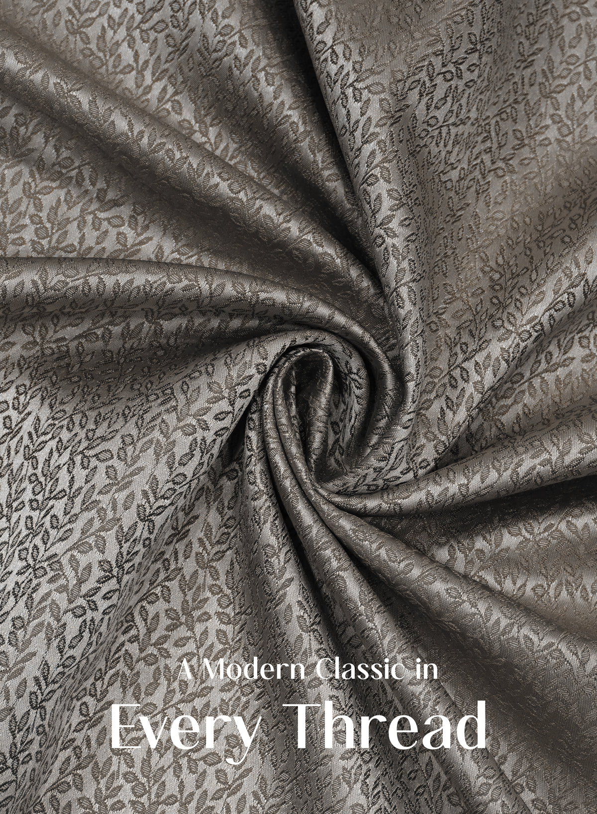 Eudora Jacquard Room Darkening Curtains | European Jacquard Weave | Café Dusk | Set of 2 | Fully Customizable