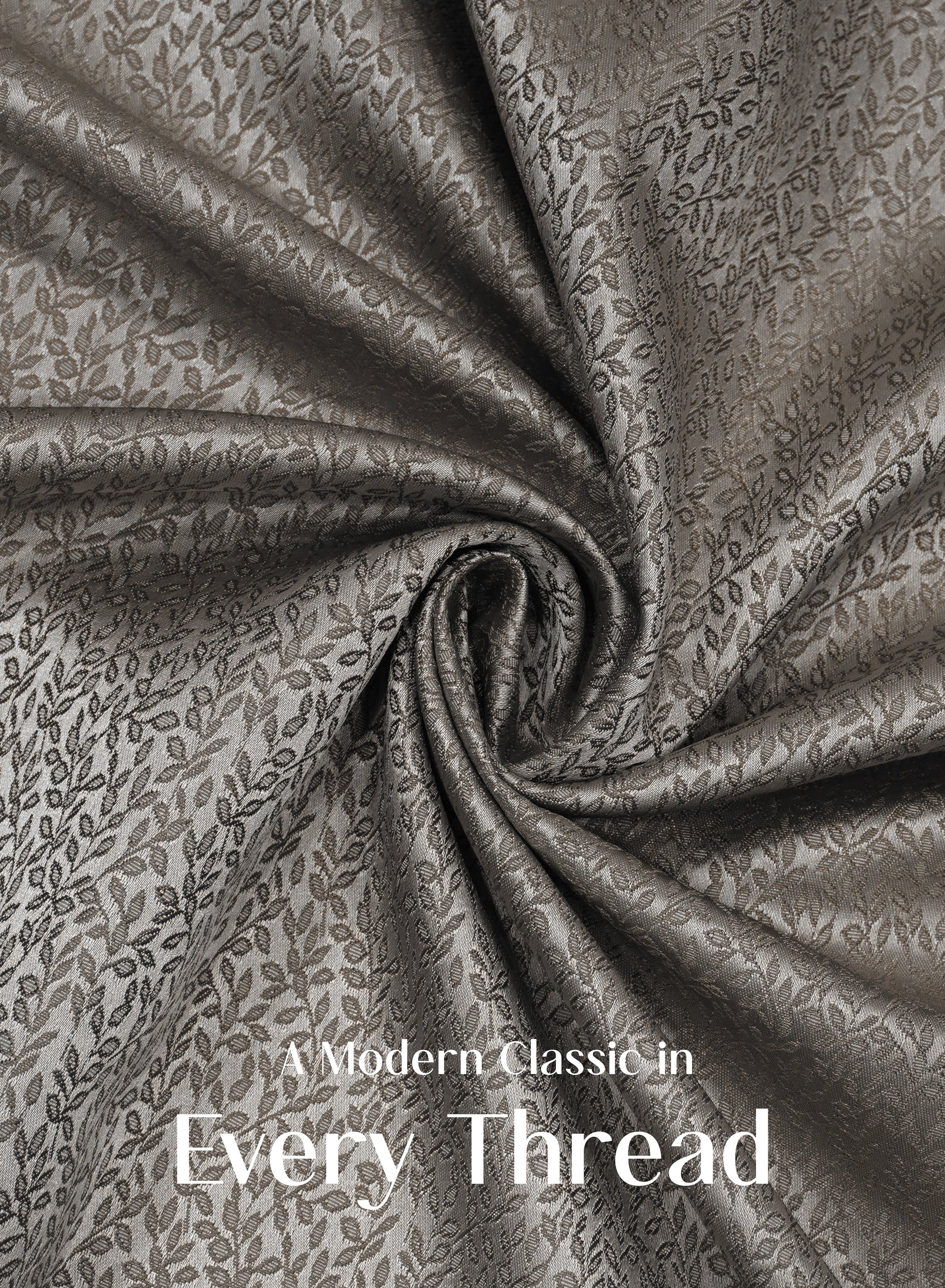 Eudora Jacquard Room Darkening Curtains | European Jacquard Weave | Café Dusk | Set of 2 | Fully Customizable