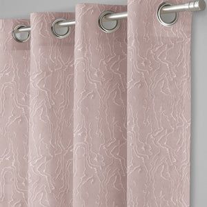 Teramo Jacquard Blackout Curtains | Drift Jacquard Weave & Total Light Block | Dusky Peach | Set of 2 | Fully Customizable