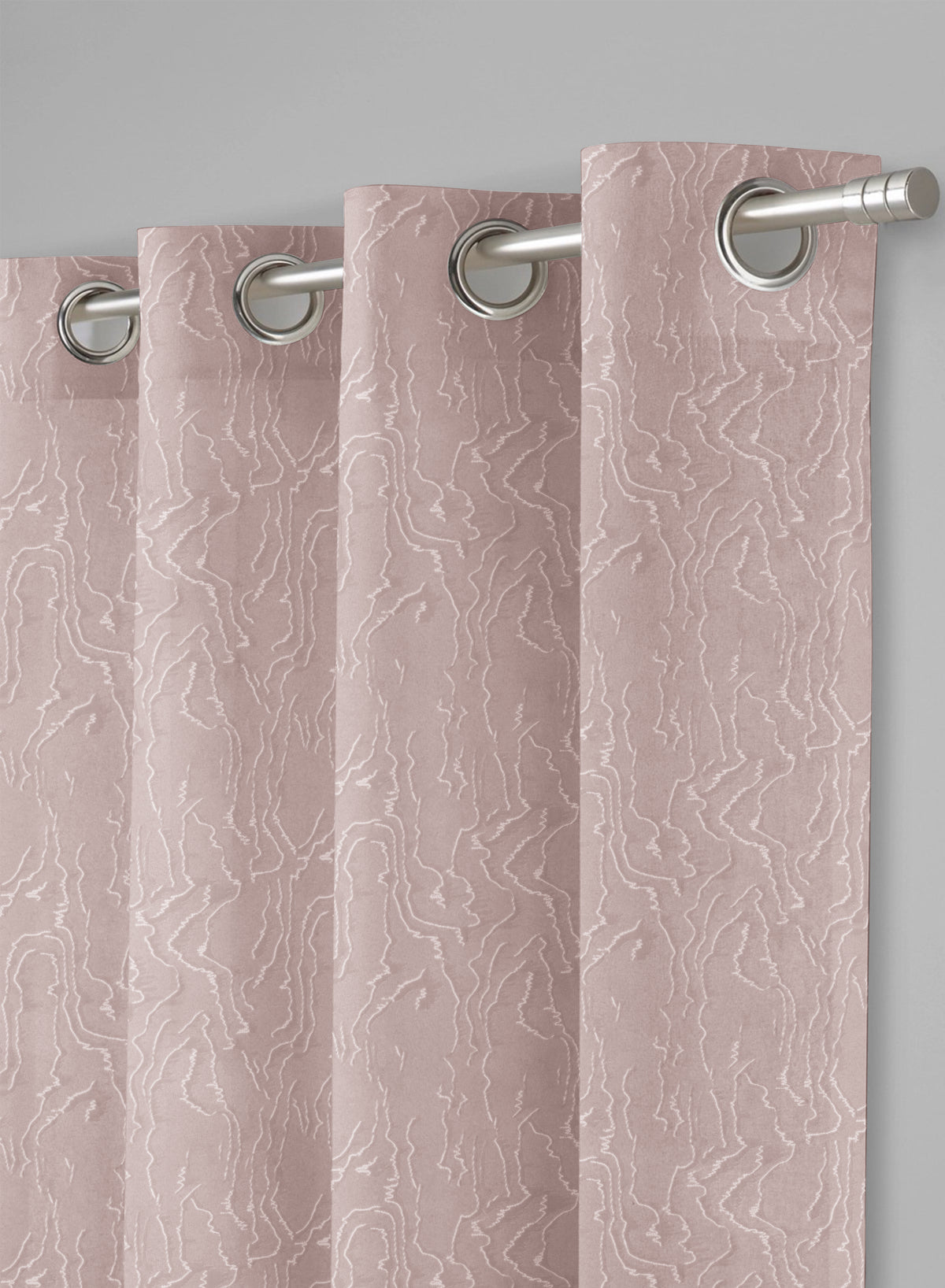 Teramo Jacquard Room Darkening Curtains | Drift Jacquard Weave | Dusky Peach | Set of 2 | Fully Customizable